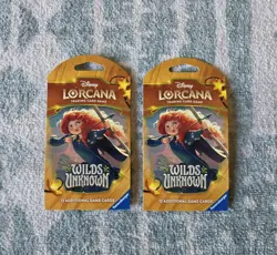 Disney Lorcana Wilds Unknown Sleeved Booster Pack Lot (2) SEALED - Image 1