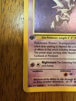 Pokemon TCG Haunter 1st Edition Holo Card Fossil, 6/62 1999 WoTC - Image 4