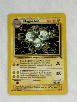 Magneton 26/62 Fossil Rare Non-Holo Vintage WOTC Pokemon TCG Card - Image 1