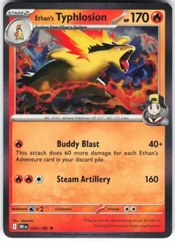 Ethan's Typhlosion 034/182 Pokemon SV10: Destined Rivals Holo Rare NM - Image 1