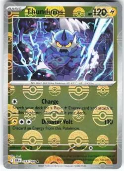 Thundurus (Poke Ball Pattern) 033/086 Pokemon SV: Black Bolt Holo Rare NM - Image 1