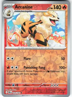 Arcanine 028/182 Pokemon SV10: Destined Rivals Reverse Holo Uncommon NM - Image 1