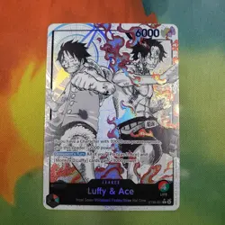 2026 One Piece ST30-001 Luffy & Ace leader Alternate Art B&W En - Image 1