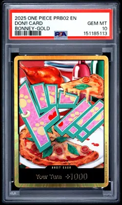 2025 ONE PIECE PRB02 PREMIUM BOOSTER VOL. 2 ENGLISH BONNEY GOLD DON!! PSA 10 - Image 1