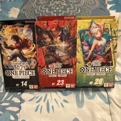 Bandai One Piece Card Game English Starter Deck Lot 3 ST-14 ST-23 ST-28 - Image 1