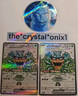 Pokemon 2 Card Lot Set Teal Mask Ogerpon ex NM 114/101 & 190/167 EN & JPN - Image 1