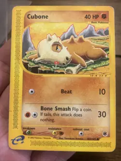 Pokemon Card Vintage Cubone 103/165 Expedition Base Set Regular E Reader FIRE - Image 1