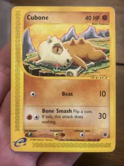 Pokemon Card Vintage Cubone 103/165 Expedition Base Set Regular E Reader FIRE - Image 2