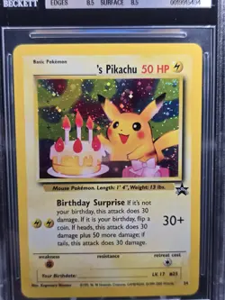 1999-2000 Pokemon Promo Black Star #24 Birthday Pikachu Holo Card BGS 8.5 NM-MT - Image 2