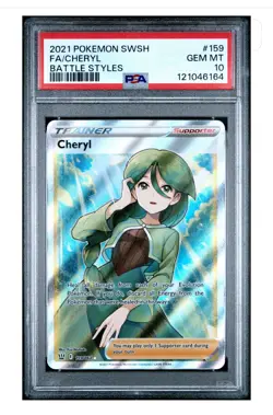 PSA 10 Cheryl 159/163 Battle Styles Trainer Holo Full Art Pokemon Card - Image 1