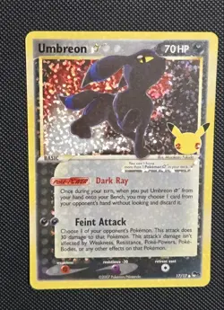 Umbreon Gold Star Celebrations 25th Anniversary Holo Pokemon Card Mint Condition - Image 2