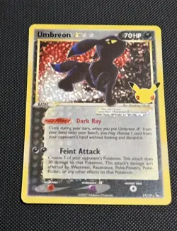 Umbreon Gold Star Celebrations 25th Anniversary Holo Pokemon Card Mint Condition - Image 4