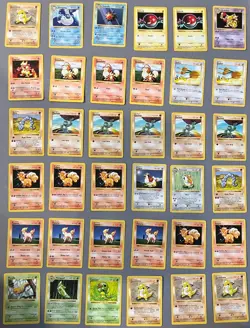 Lot of 83 Base set shadowless Pokemon cards includes Pikachu with red cheeks - Image 5