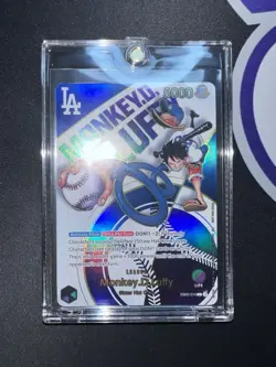 2025 ONE PIECE PROMO CARD DODGERS X ONE PIECE NIGHT #010 MONKEY D. LUFFY - Image 1