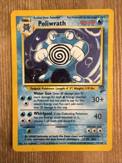 Poliwrath - 15/130 - Pokemon Base Set 2 Holo Rare Card WOTC MP - Image 1