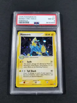 Pokemon Card Holo Manectric 7/106 PSA 8 NM-MT ex Emerald - Image 1