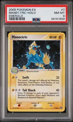Pokemon Card Holo Manectric 7/106 PSA 8 NM-MT ex Emerald - Image 3
