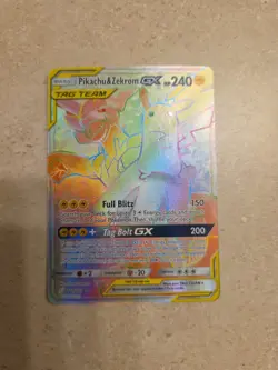 Pokemon Pikachu & Zekrom GX Team Up Card 184/181 Secret Rare SM Rainbow Holo - Image 1