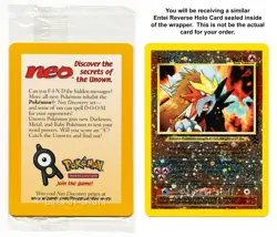 Entei Reverse Holo Pokemon Movie 2001 Promo 34 In Sealed Wrapper w/ Extra Card - Image 1