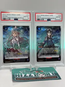 Union Arena Sword Art Online Asuna & Kirito Fractured Daydream Signed PSA 10 Set - Image 1