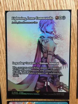 Traveling Chocobo, Lightning, Tifa, MTG FF Card LOT- Surge Foils Extended Art - Image 1
