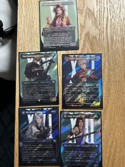 Traveling Chocobo, Lightning, Tifa, MTG FF Card LOT- Surge Foils Extended Art - Image 3