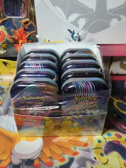 *NO PACKS* - 35x Pokemon Paldean Fates Mini Tins with Display/Art Cards - Image 1
