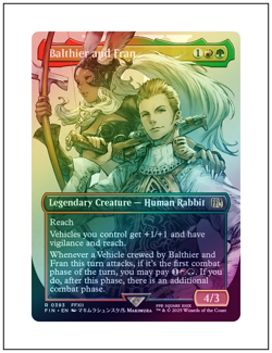 1x Balthier and Fran - 0393, Foil Borderless Art, Final Fantasy, MTG NM - Image 1