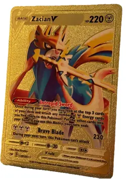 Pokemon Zacian V Gold Foil Full Art Holo 211/202 Sword & Shield HP220 EN - Image 1