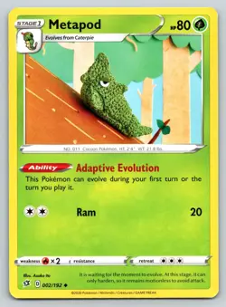 METAPOD 002/192 UC REBEL CLASH POKEMON LP ITO - Image 1