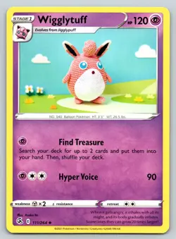 WIGGLYTUFF 111/264 UC FUSION STRIKE POKEMON LP ITO - Image 1
