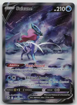 2023 Pokemon Crown Zenith Suicune V Galarian Gallery GG38/GG70 Rare Holo - Image 1