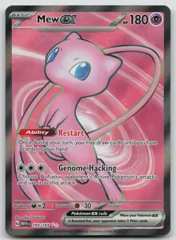 Pokemon TCG Mew Ex 193/165 Ultra Rare Full Art Scarlet & Violet 151 Mint Mew - Image 1