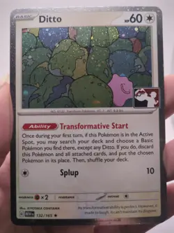Pokemon 151 Master Set Ditto Cosmos Holo Prize Pack Play Stamp 132/165 NM - Image 1