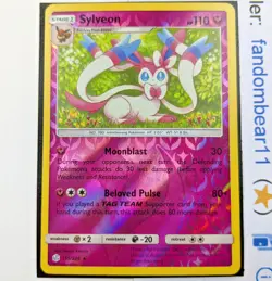 SYLVEON - REVERSE HOLO RARE card 155/236 Sun & Moon Cosmic Eclipse 2019 Pokemon - Image 1