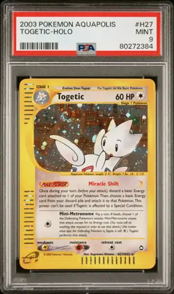 2003 POKEMON AQUAPOLIS #H27 TOGETIC-HOLO PSA 9 - Image 1