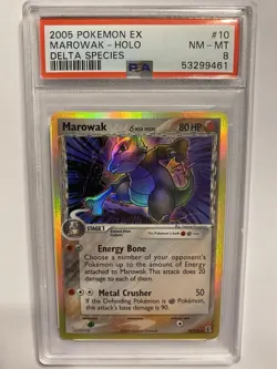Pokemon EX Delta Marowak 10/113 Holo Rare 2005 PSA 8 NM-MT - Image 1