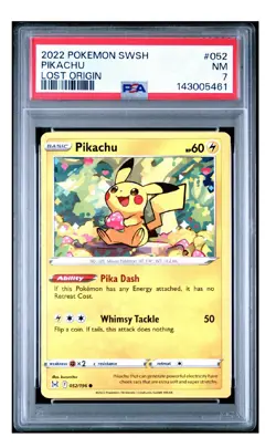 PSA 7 2022 POKEMON SWORD & SHIELD LOST ORIGIN PIKACHU 052 - Image 1