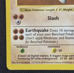 Dugtrio 19/102 Rare Base Set Shadowless Pokemon Unlimited HP - Image 3