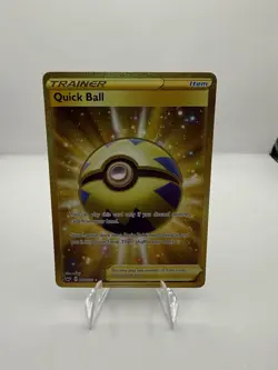 Pokemon Quick Ball Gold Secret Rare Foil : Sword & Shield 216/202 Trainer NM - Image 1