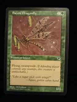 MTG Magic the Gathering Bayou Dragonfly (215/350) Tempest LP - Image 1