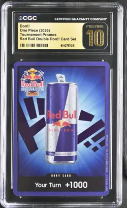 One Piece Red Bull DON!! 1k Blue Single Card Promo Foil Tournament Event CGC 10 - Image 1