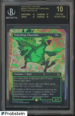2025 MTG Final Fantasy Neon Ink Green 0551d Traveling Chocobo BGS 10 BLACK LABEL - Image 1