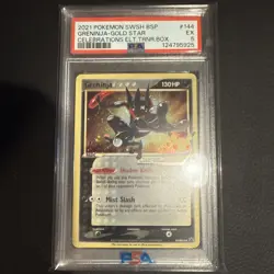 2021 POKEMON SWSH CELEBRATIONS ETB PROMO #144 GRENINJA-GOLD STAR PSA 5 NEW CERT - Image 3