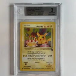 Pokemon 2000 WOTC Black Star Promo #24 Birthday Pikachu BGS 3 -POP 1- - Image 1