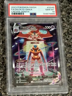 2023 POKEMON SWORD & SHIELD CROWN ZENITH #GG45 FULL ART/DEOXYS VMAX PSA 10 - Image 1