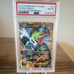 Pokemon 2017 Shaymin EX 077A/108 Alternate Art Promo Holo PSA 8 Graded - Image 1