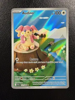 Pokemon TCG Audino 151/086 Rare Black Bolt Illustration Card NM - Image 1