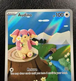 Pokemon TCG Audino 151/086 Rare Black Bolt Illustration Card NM - Image 2