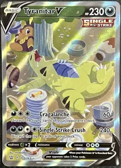 Tyranitar V 155/163 (Alternate Full Art) SWSH05: Battle Styles Holo Pokemon TCG - Image 2